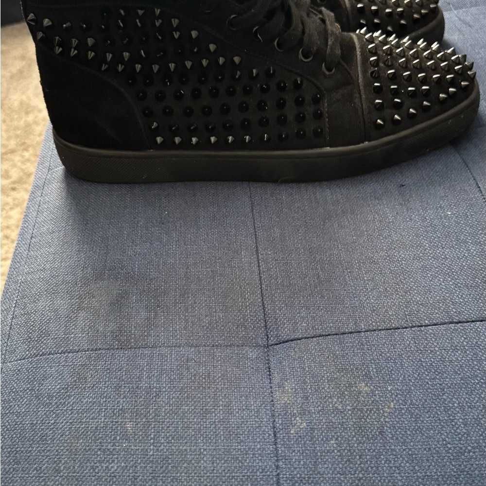 Black Studded High-Top Sneakers